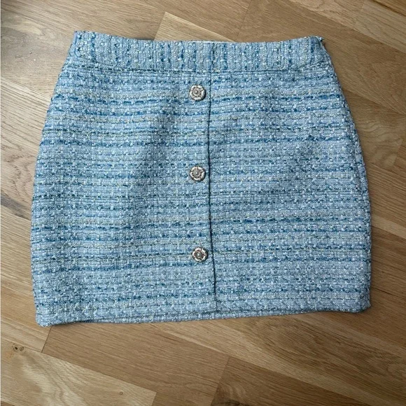 Rinah Tweed Button Down Mini Skirt Small - Picture 3 of 6